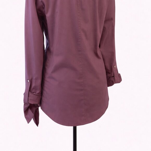 New York & Company 7th Avenue Plum Button-Front Top Size XL - Picture 8 of 10